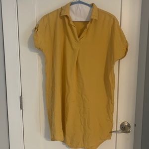 Yellow summer shirtdress